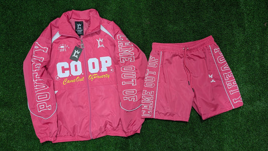 Pink Nylon Reflective Short Set