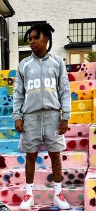 Gray Nylon Reflective Short Set
